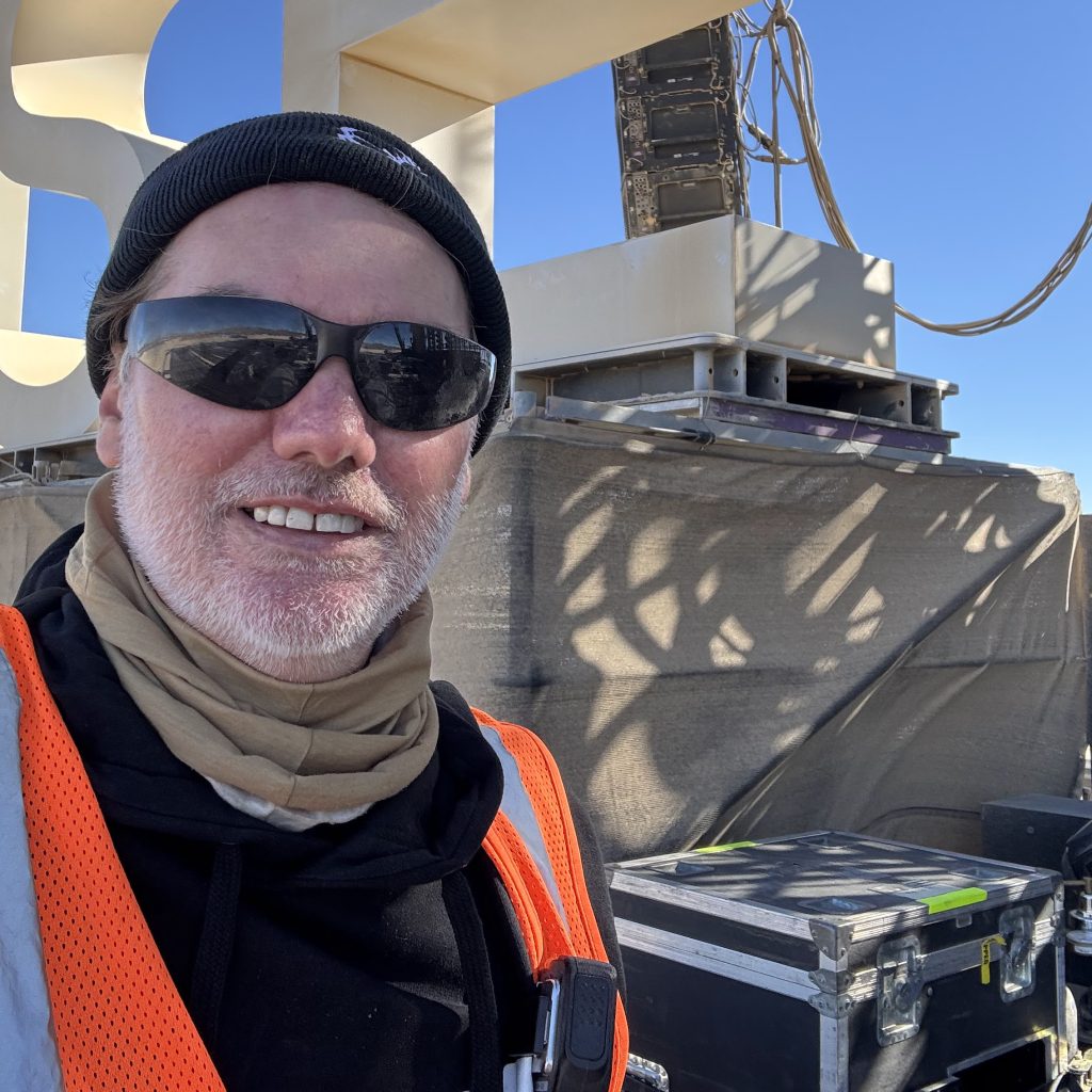 Rhino's National Director of Safety Boone Jackson on site for the 2025 RISE Festival at the Jean Dry Lake Beds area outside of Las Vegas.