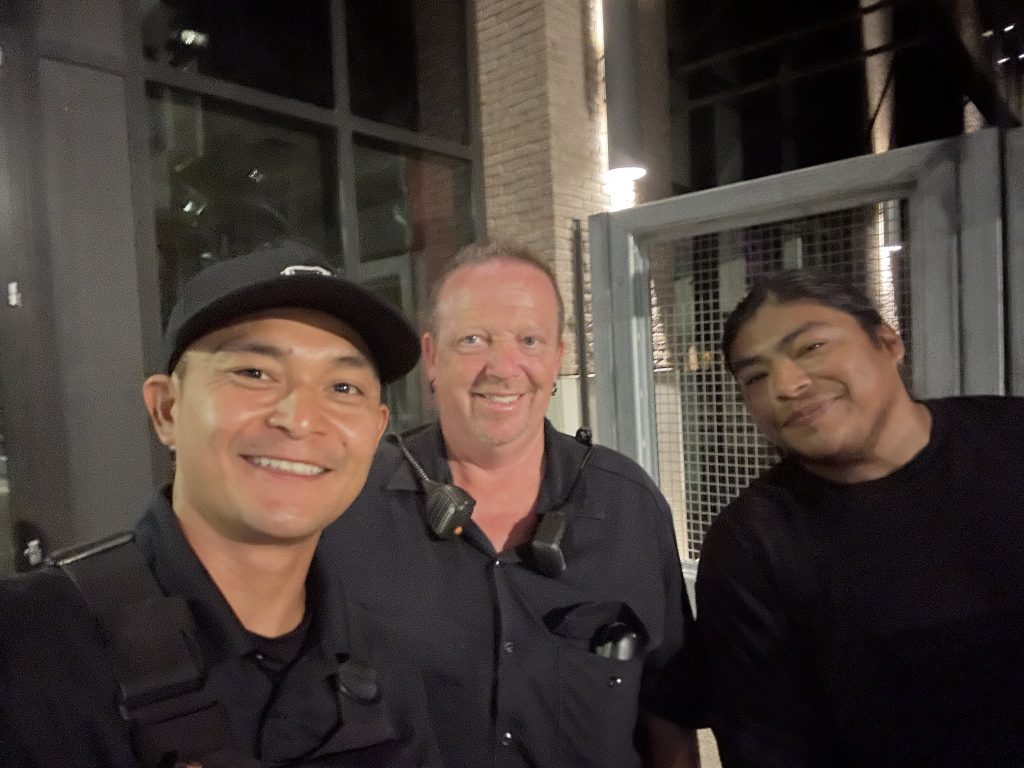 Rhino Supervisors Joe Sangpasanesouk (LAX), Tom Baker (AZ), Johnathan Jimenez (SD) at Petco Park in San Diego, CA for the load-out of the Ed Sheeran date there on 7/21/26.